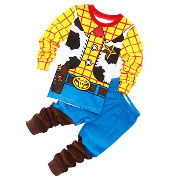 Woody Småbarn Pojkar Flickor Pyjamas Bomull Pjs för Pojke Nattkläder Långärmad Söt Tecknad Sovkläder Byxor Set #2 110cm