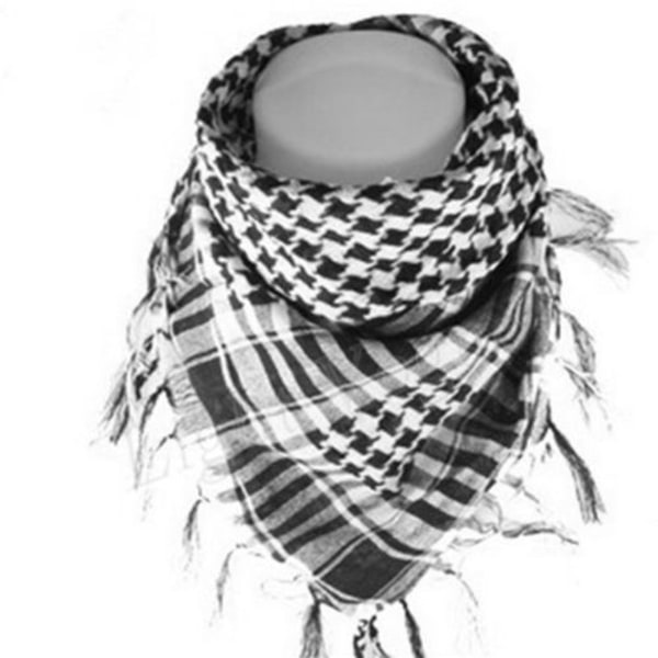 Dam Militär Arabisk Taktisk Armé Shemagh Scarf Halsduk Svart Vit