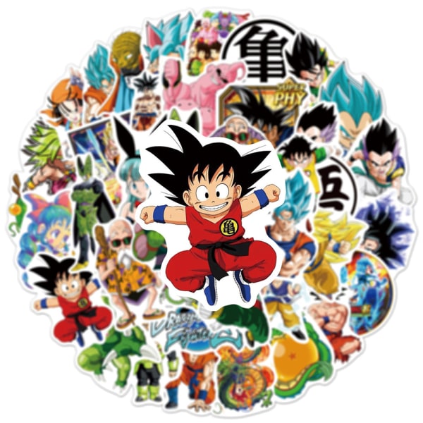 50st/ set Dragon Ball Stickers Laptop Vattenflaska Bagage Telefon Tecknad Dekal 50PCS