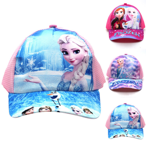Frozen Print Barn Flickor Mesh Baseball Cap Visir Hat Sport Kepsar C