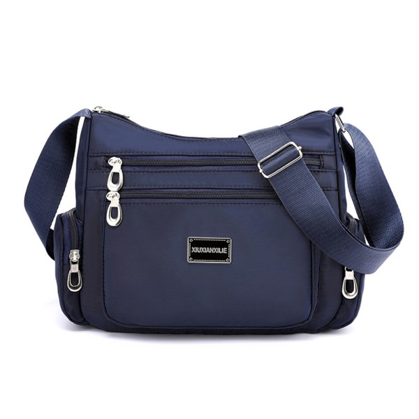 Ladies Zipper Pocket Crossbody Bag Messenger Bag Axelväska blue