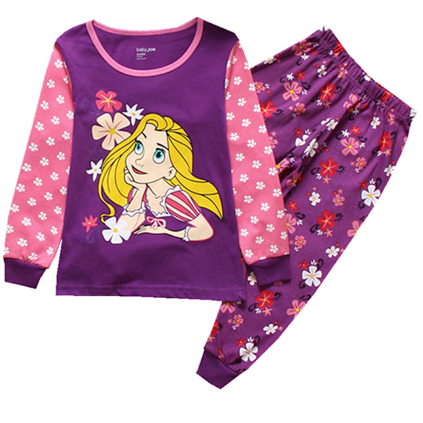 Frozen Prinsessa Småbarn Flickor Pyjamas Bomull Pjs för Pojke Nattkläder Långärmad Söt Tecknad Sovkläder Byxor Set #1 110cm