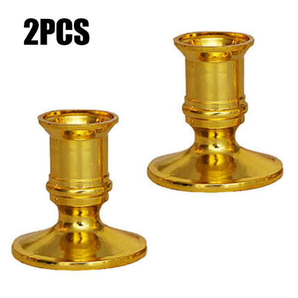 2 st metalljusstakar för juldekoration Gold 2PCS