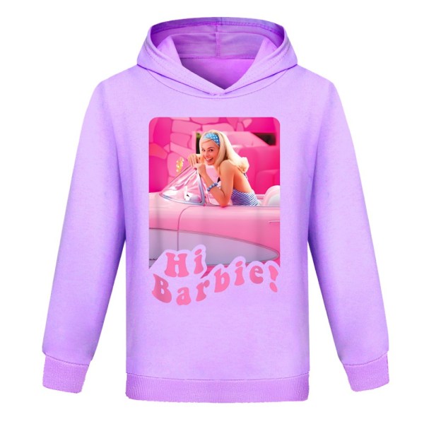 Boys Girls Pullover 3d Printing Barbie Sweatshirt Hoodie purple 160cm
