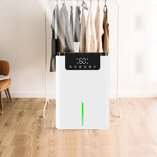 Luftavfuktare, 60W Intelligent Elektrisk Avfuktare, Med Avfrostnings- & Sovlägesfunktion, För Sovrum, Källare, Barnrum och Andra Rum