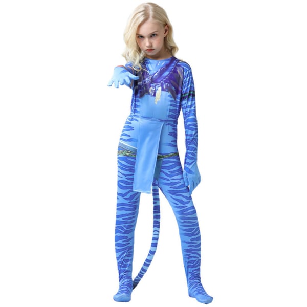 Avatar 2 Jumpsuit Barnkostym för barn Cosplay & Svans Maskeraddräkt Women 3-4Years
