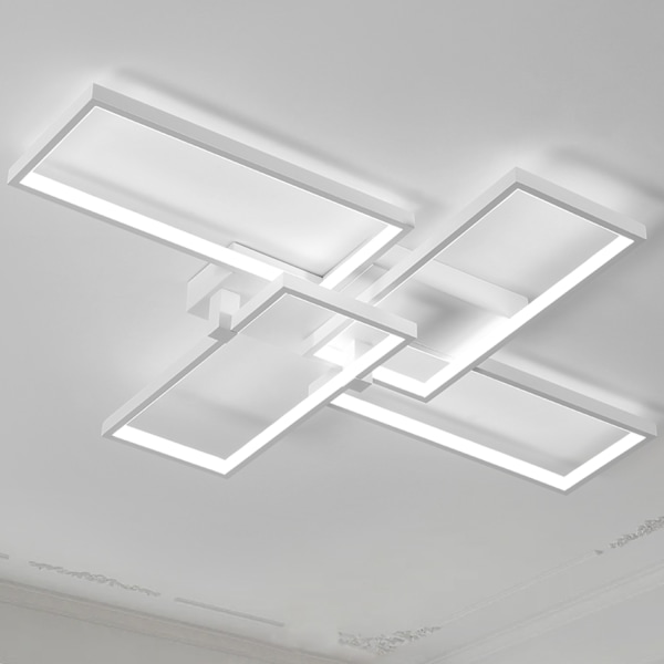 Taklampa, LED Taklampor, Steglöst Dimbar Taklampa, 4 Rektanglar, 90*65cm White