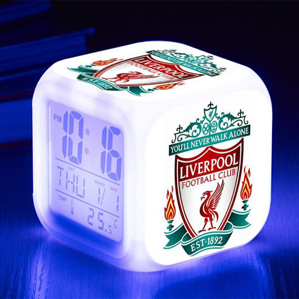 Barn Digital Klocka Fotboll, med Färgglad Nattlampa, Datum, Tid, Temp Display, Fotboll Alarmklockor Sängbordsdekor för Pojkar Sovrum B