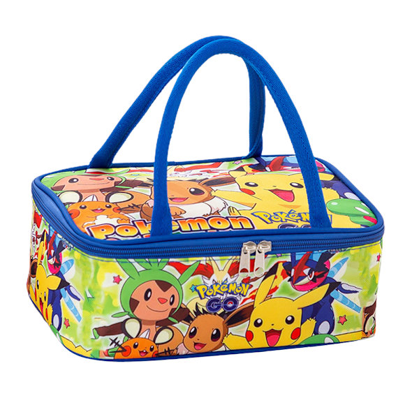 Multifunktionell Lunchlåda Lunchväska, Bärbar Pikachu Återanvändbar Lunch Tote Blue