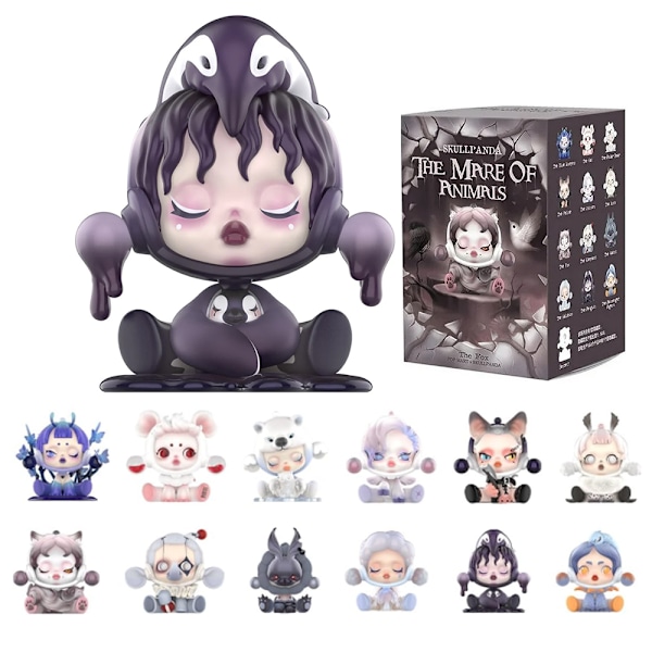 Pop Mart Labubu The Monsters Skullpanda Ancient Castle Series Labubu Blind Box Samlarfigur Slumpmässig Samlarobjekt Kreativ Gåva (1 Blind Box, 9cm)