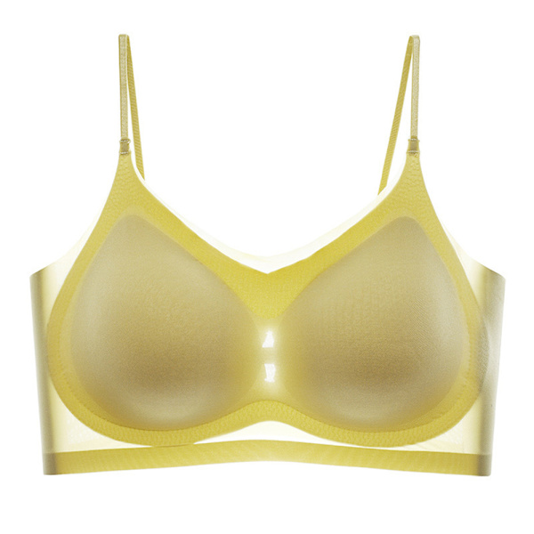 Sommar Ultra Tunn Is Silke Komfort BH Kvinnor Underkläder light yellow 4XL