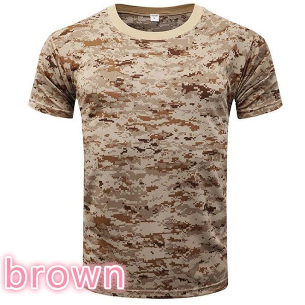 Sommar T-shirt för män med armékamouflage beige 3XL