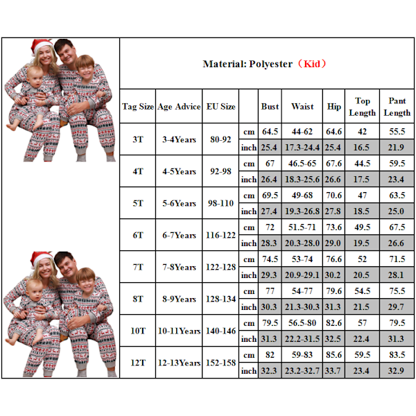 Förälder-barn långärmade bodies pyjamas jul party child 12T