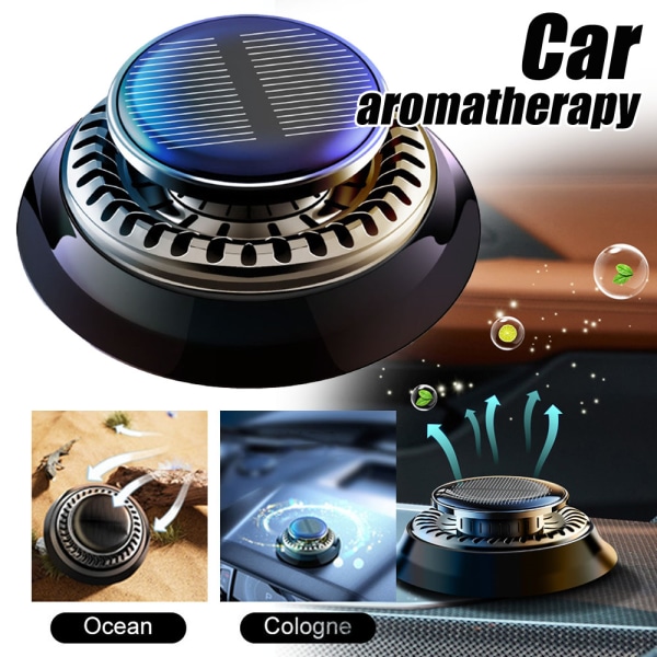 Solar Car Air Freshener Rotation Aromaterapi Bil Fordon Parfym Aroma Diffuser Ocean