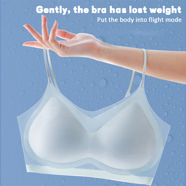 Sommar Ultra Tunn Is Silke Komfort BH Kvinnor Underkläder light blue XL