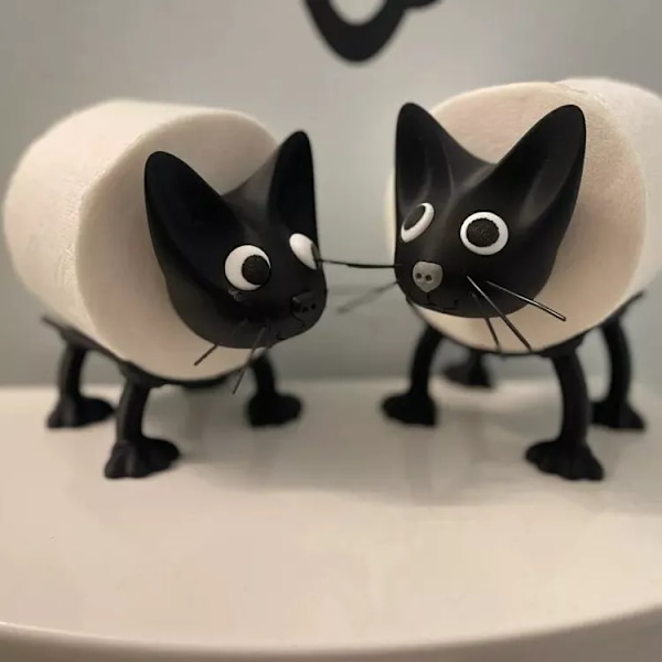 Toalettpappershållare med djurmotiv, fristående tecknad får-toalettrullehållare, 3D-printad gris katt toarullehållare för badrumsinredning, förvaring av pappersrullar B