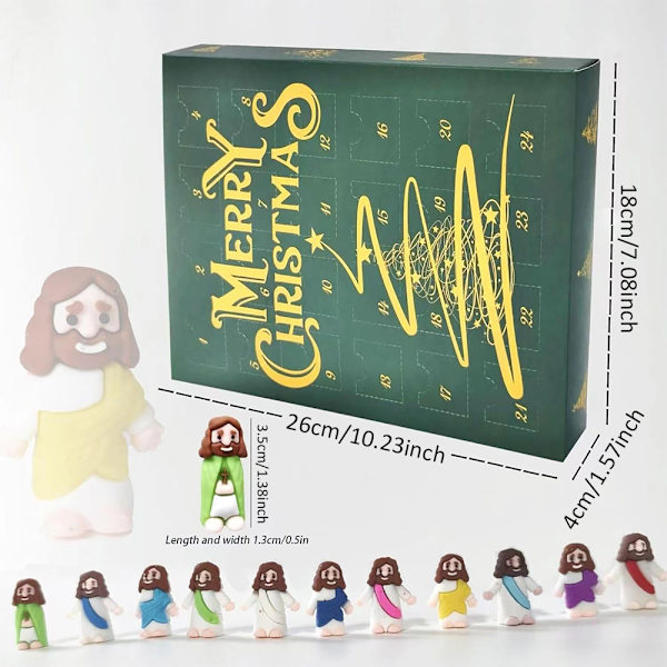 Julkalender med Blind Box, Mini Jesusfigurer, Leksak, Nedräkningskalender, 24 Dagar, Julgåva