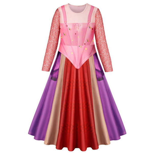 Flickor Sarah Sanderson häxkjol uniform halloween kostym 110cm