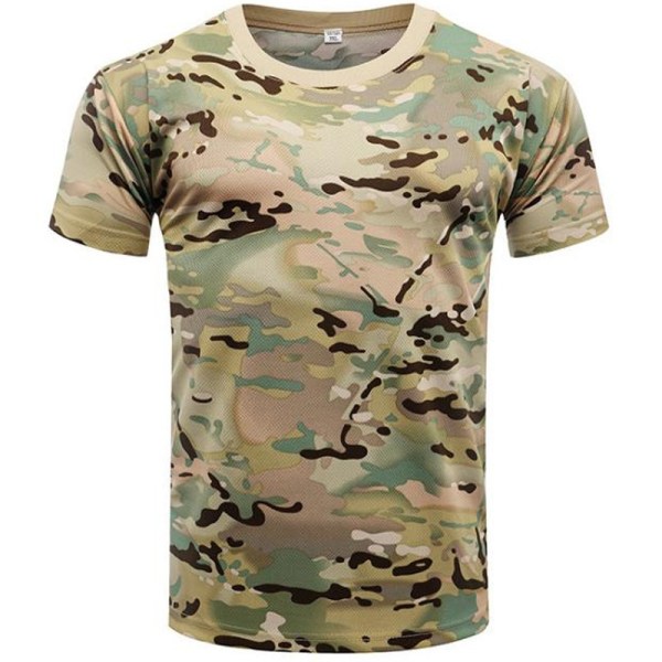 Sommar T-shirt för män med armékamouflage light brown XL