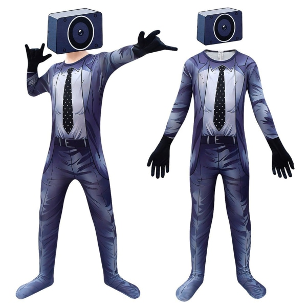 Skibidi Toalett Cosplay Pojkar Halloween Kostym för Barn TV Man Kamera Man Jumpsuit 140cm