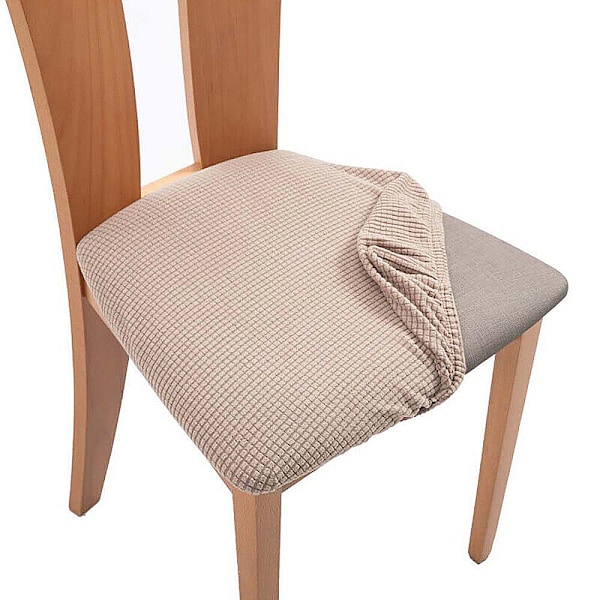 Stretchiga elastiska matstolsöverdrag Barpall Sittdyna Överdrag Avtagbart Överdrag (Khaki, 8) Khaki ,8PCS