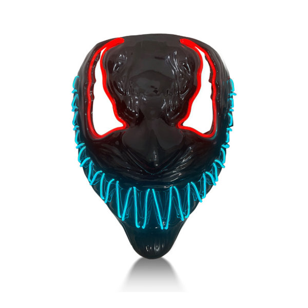 Asdomo Scary Venom Mask Led Light Up Huvudbonader Festdräkt two-color