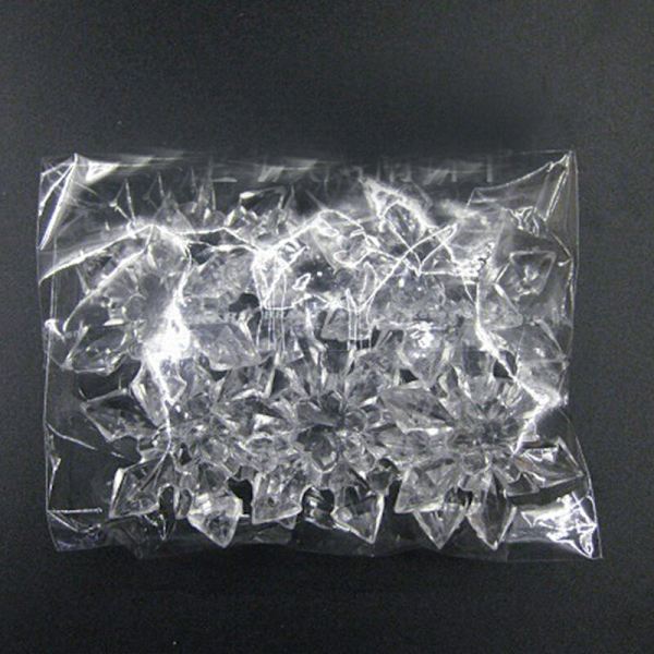 Klar snöflinga prydnad 3D kristall akryl julgran transparent dekor 4.7cm, 10PCS