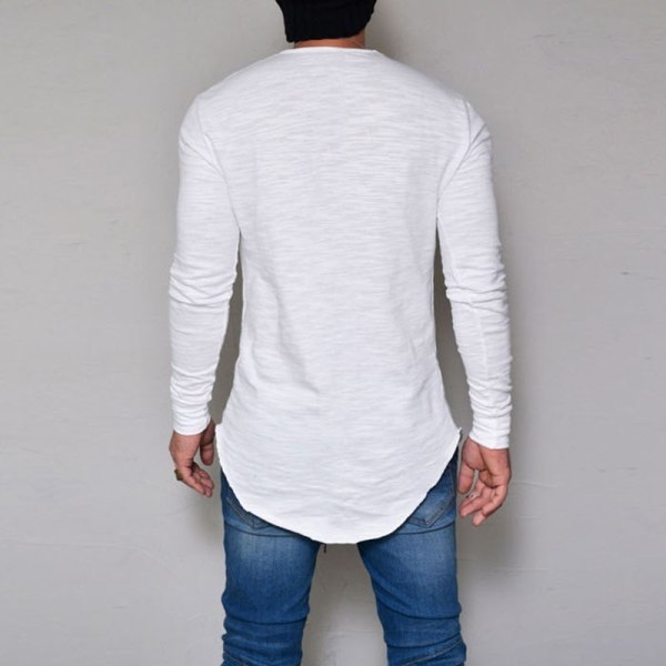 Ny långärmad tröja för män T white M