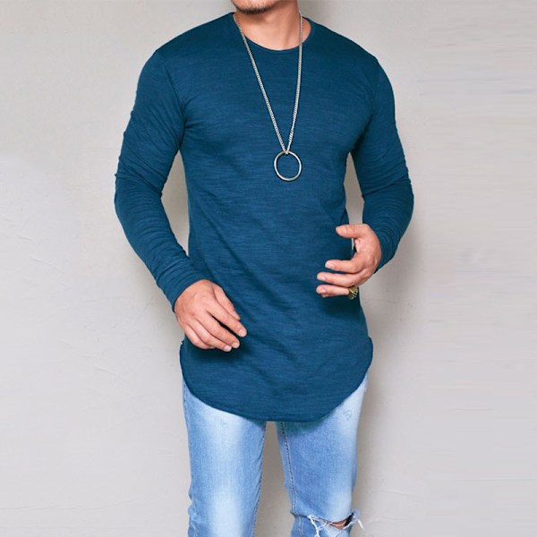 Ny herr långärmad pullover T-shirt grey M