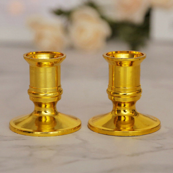 2 st metalljusstakar för juldekoration Gold 2PCS