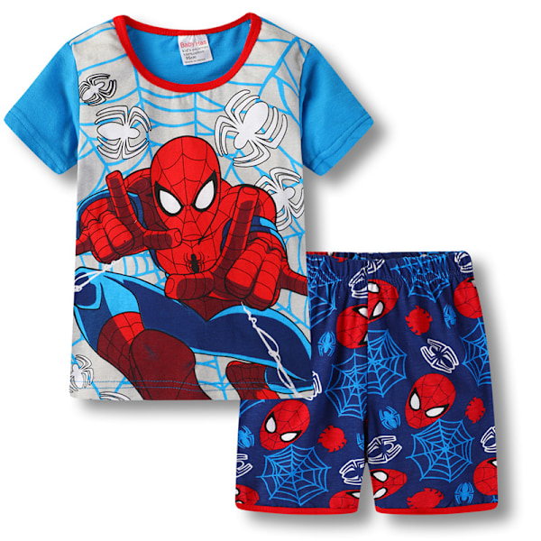 Spider-Man Pyjamas för Små Pojkar Bomull Sommar Pyjamas för Pojke Nattkläder Korta Ärmar Söta Tecknade Sovkläder Korta Set #1 120cm