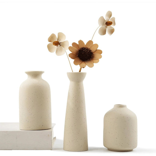 3 st/set Keramisk vas Dekorativ torkad blombehållare, Boho blomväxtbehållare, Hantverksornament, Heminredning, för hem, kontor, present till bröllop