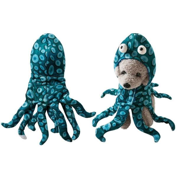Roliga husdjurskläder Octopus Hund Halloween kostym kostym Klä upp L