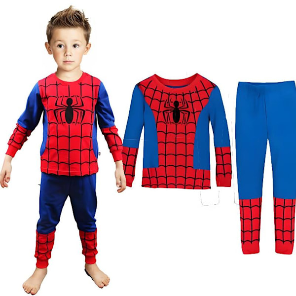 Spider-Man Pyjamas för Småbarn Pojkar Flickor Bomull Pyjamas för Pojke Nattkläder Långärmad Söt Tecknad Sovkläder Byxor Set #2 100cm