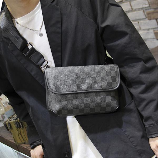 Trendig rutig crossbody-väska för män