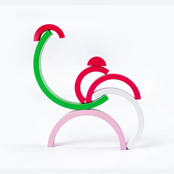 Barn i trä regnbåge stapelbara leksaker staplare Montessori nesting block färg form matchande leksaker set Watermelon