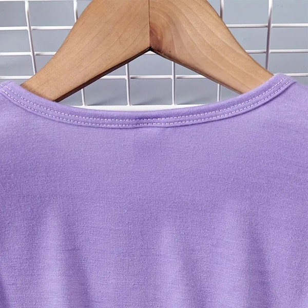 Barn Baby Flickor Sommar Hjärttryckt Swing Klänning Casual Strand Prinsessa Sommarklänning Purple 100cm