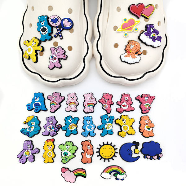 31 st Rainbow Bears Croc Charms Dekoration för Clog Sandaler Skor Tillbehör