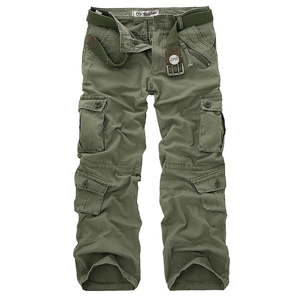 Vår Höst Arbetsbyxor Multi ficka Taktiska byxor army green 30