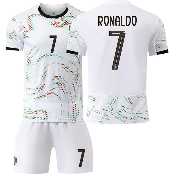 25-26 Portugal Borta Fotboll Träningskläder No.7 Ronaldo Fans Träning Fotbollströja Set Kit För Barn 24