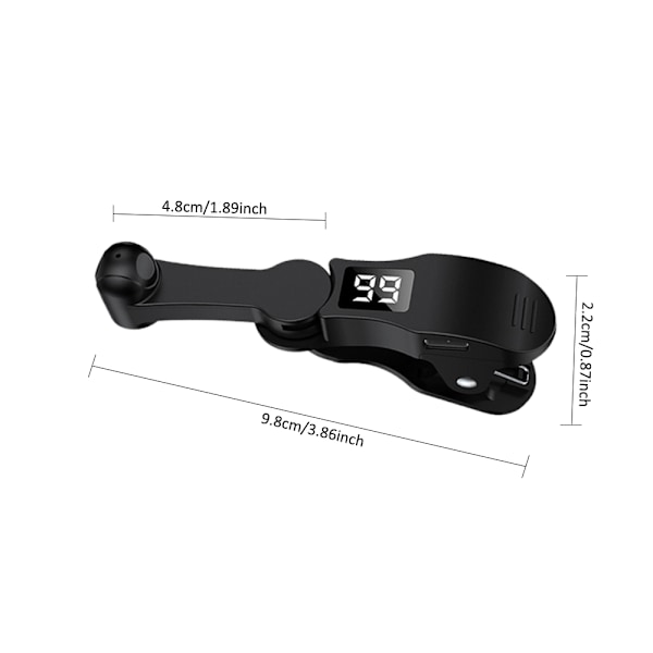Digital Auto Screen Clicker USB Telefontapp LED-display 180 graders rotation Smart Phone Apps Tyst drift Fingerklicksimulator Black