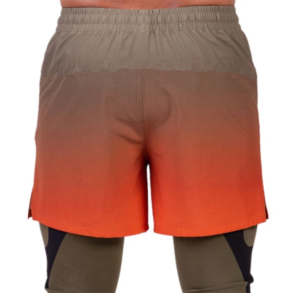 Mäns personlighetsgradient Casual bekväma sportshorts Orange XL