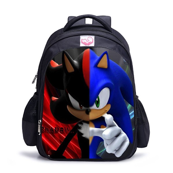 Barn Sonic The Hedgehog Pojke Flicka Ryggsäck Skolväska Ryggsäck Cartoon Bookbag Gåvor C S