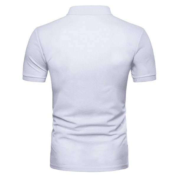 Snygg herr vänd krage geometrisk tryckt casual grey M