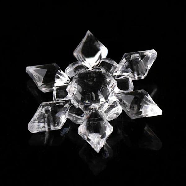 Klar snöflinga prydnad 3D kristall akryl julgran transparent dekor 4.7cm, 10PCS
