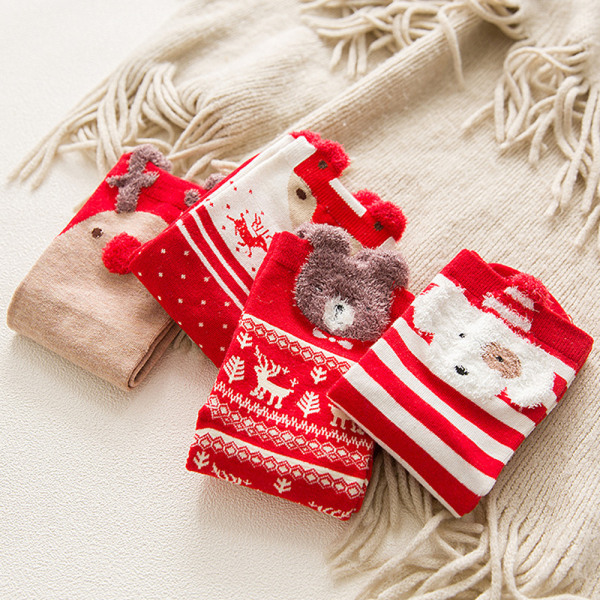 Damstrumpor med julmotiv och slogan Dog 4 Pairs