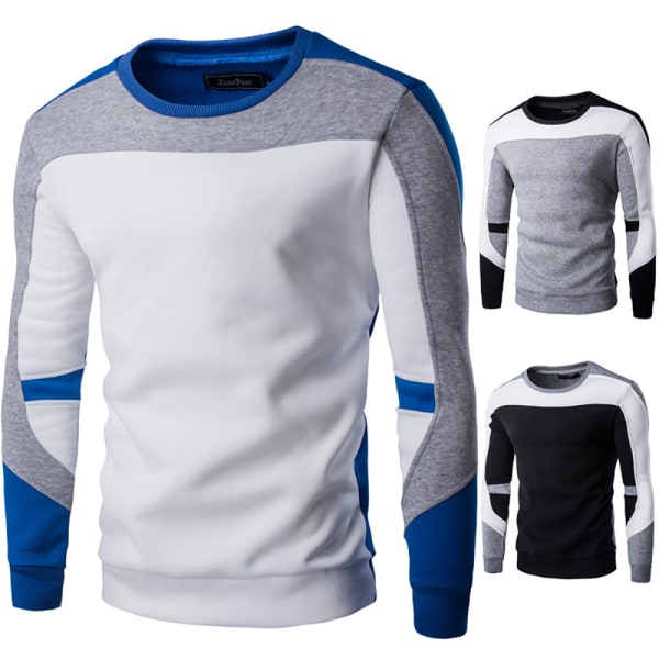 Vintersporttröja för män långärmad varm tröja Grey 2XL