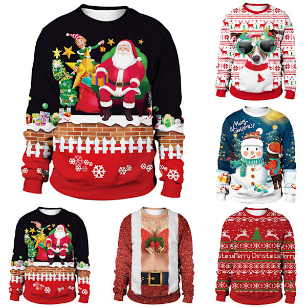 Julpar tröja par långärmad T-shirt topp anpassad C M