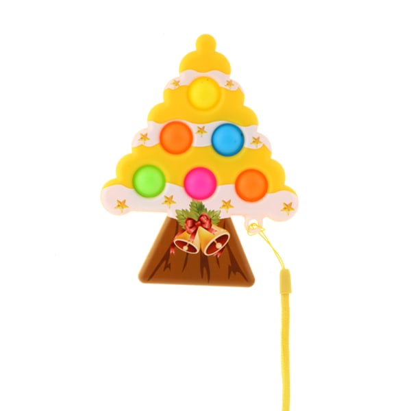 Mjuk tecknad Bubble Music Dra upp dragkedjan Toy Christmas Tree Shape Toy Yellow