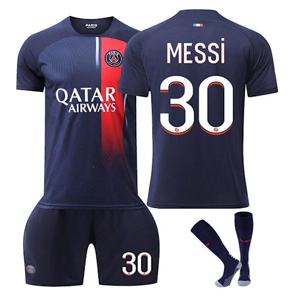 #30 MESSI Fotbollströja Träningskit för Barn Pojkar Träningsdräkt Set Tröja + Shorts 24
